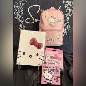 Hello Kitty Pink Backpack with Stationery Set